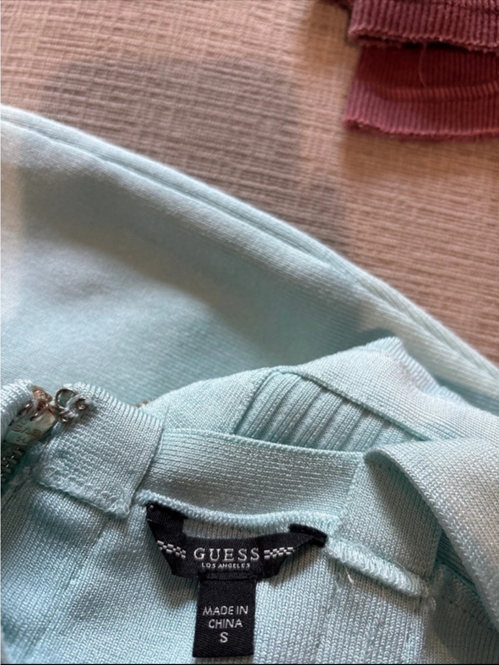 Guess Light Aqua fitted corset like Beautiful Midi Dress Small - Picture 9 of 9
